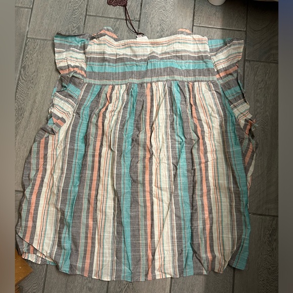 NWT Knox rose flutter sleeve shirt striped 2X runs big like a 3X - Picture 6 of 6